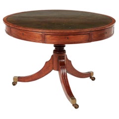 Late Georgian Reeded Leg Drum Table