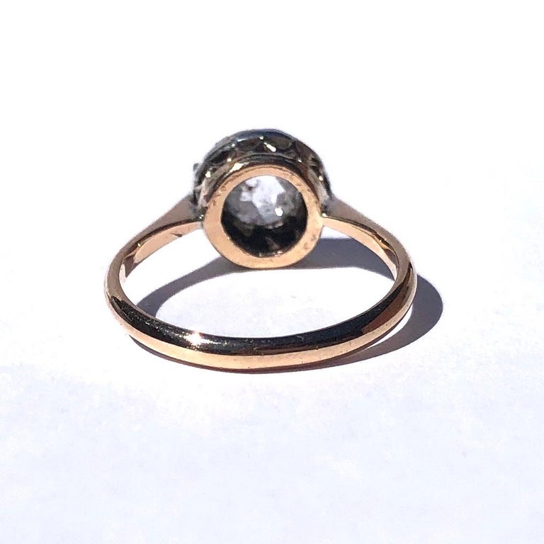 Late Georgian Rose Cut Diamond and 9 Carat Gold Cluster Ring at 1stDibs