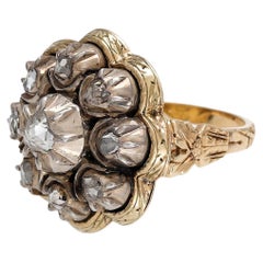 Late Georgian Rose Cut Diamond Cluster Ring (Europe Ca. 1830)
