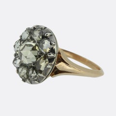 Late Georgian Rose Cut Diamond Cluster Ring
