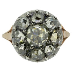 Late Georgian Rose Cut Diamond Cluster Ring
