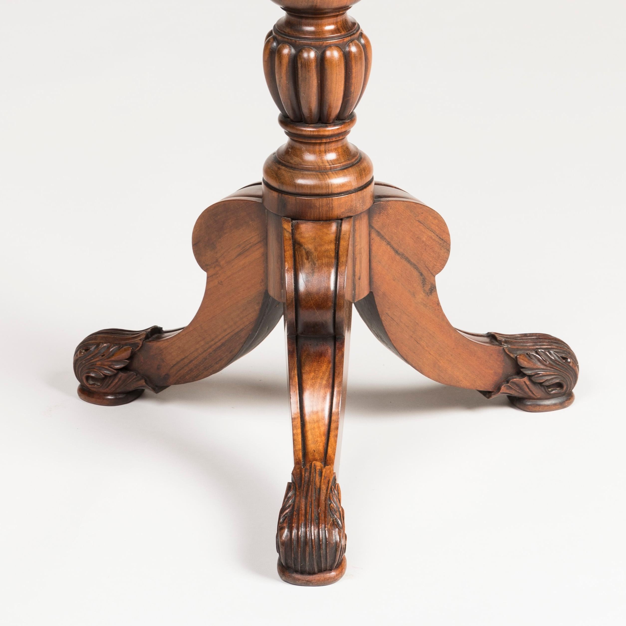 19th Century Late Georgian Rosewood Tripod Side Table Attributed to Gillows For Sale