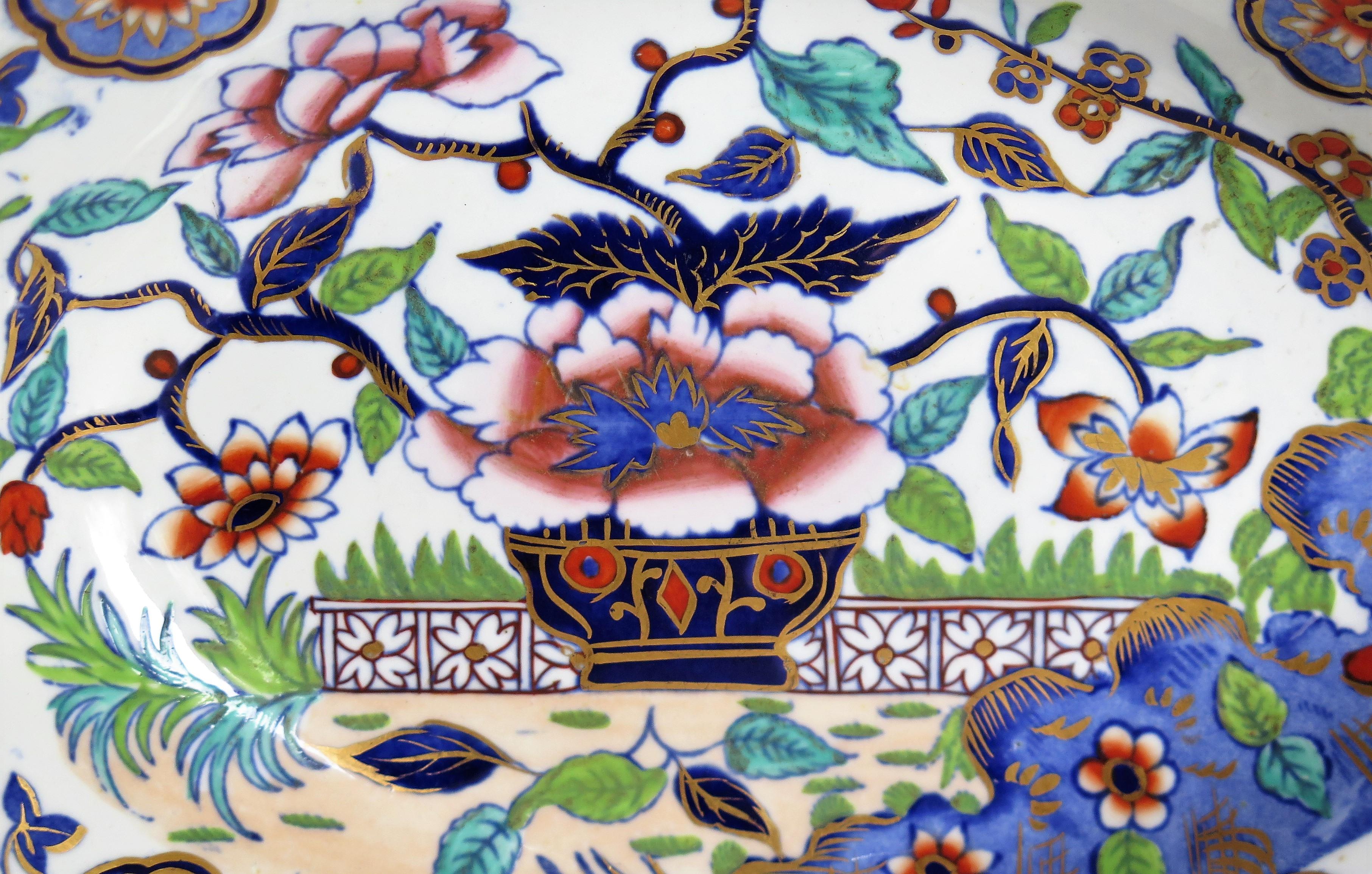 Late Georgian Spode Dish or Oval Plate finely enamelled Pattern 4052, circa 1820 2