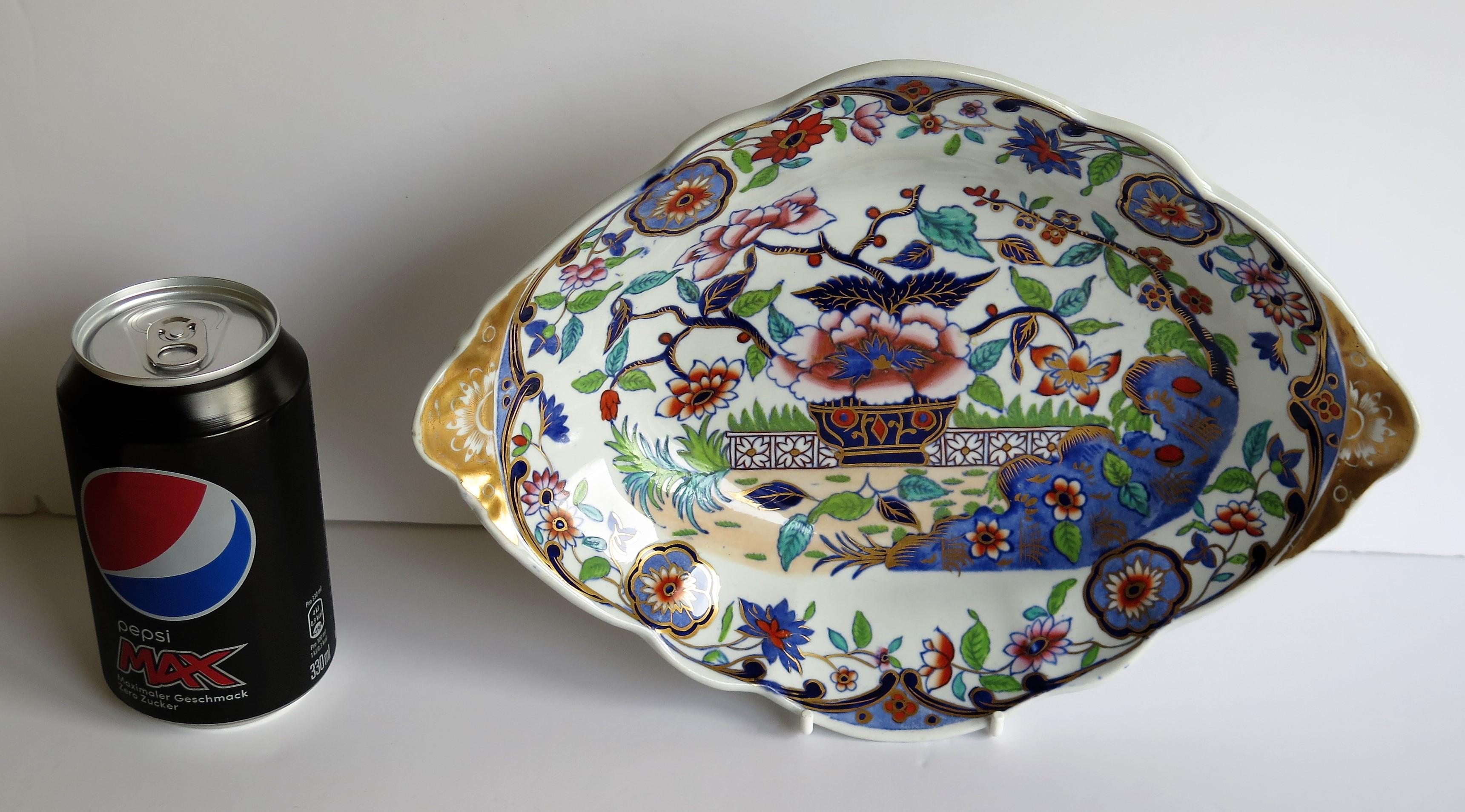 Late Georgian Spode Dish or Oval Plate finely enamelled Pattern 4052, circa 1820 3