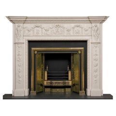 Late Georgian Statuary marble chimney piece, circa 1780-1820