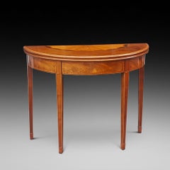 Late Georian Mahogany Half Moon Tea Table
