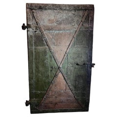 Late Gothic Solid Wrought Iron Castle Door with Original Hardware, ca. 1450-1500