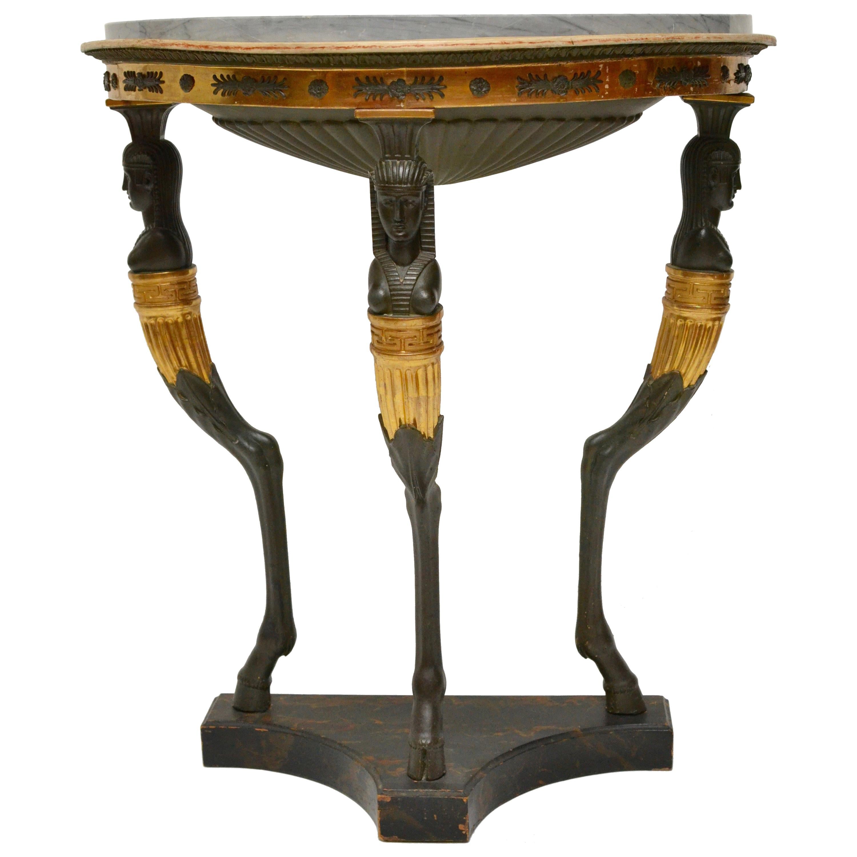 Late Gustavian Giltwood Console Table with a Blue Turquin Marble Top, circa 1805