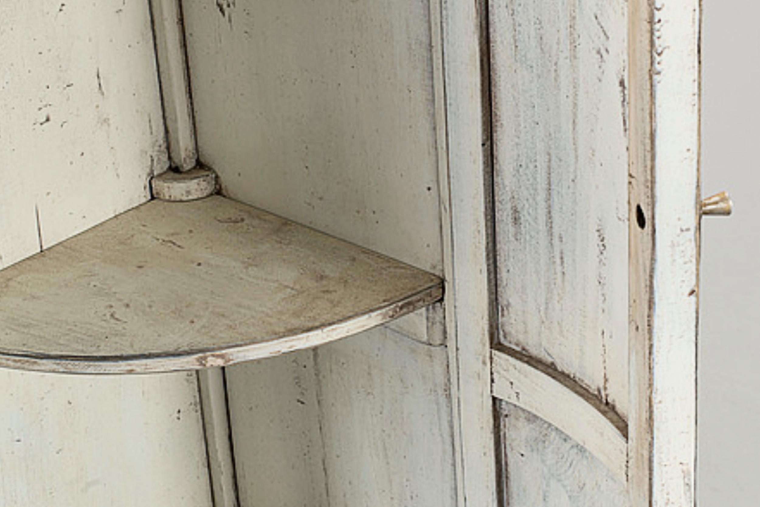 Late Gustavian Pair of Corner Cupboard Bookcase Cabinets In Good Condition In Barcelona, ES