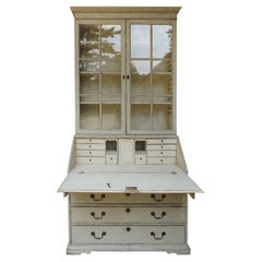 Antique Late Gustavian Secretary with Glass Fronted Library