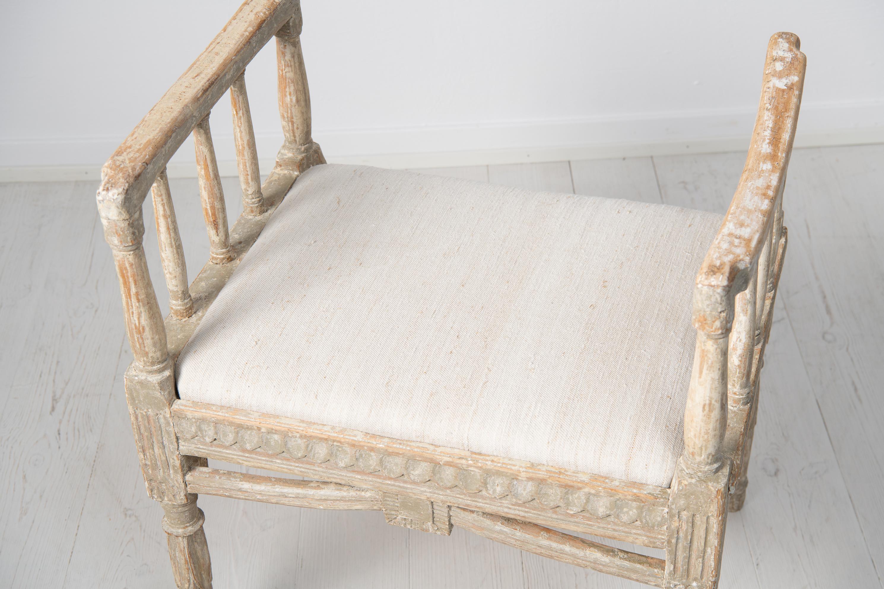 Late Gustavian Swedish Painted Pine Footstool or Tabouret 5