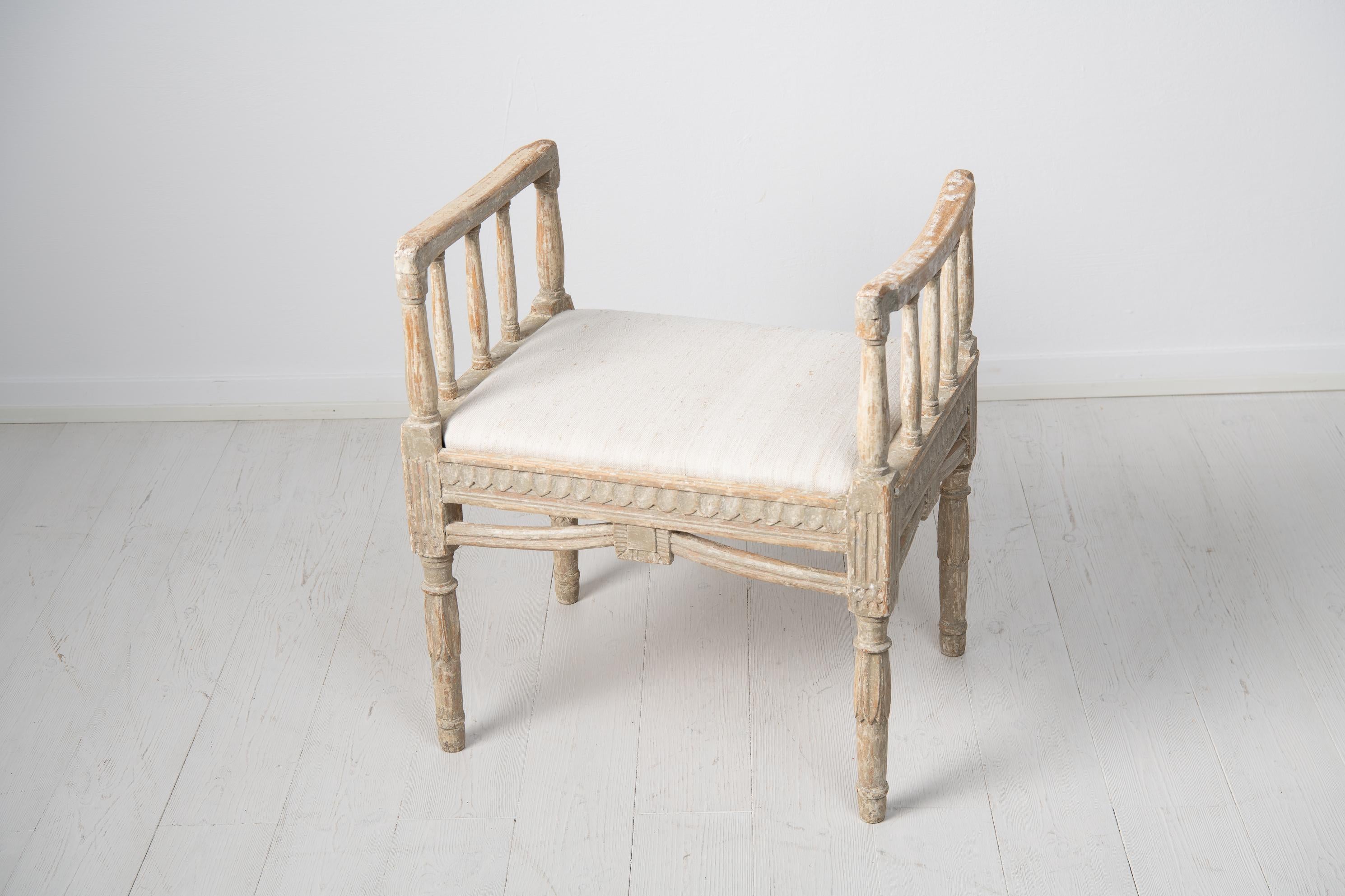 Late Gustavian Swedish Painted Pine Footstool or Tabouret 4