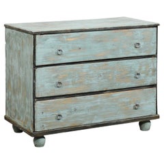 Late I8th C. French Commode, Light Aqua Color