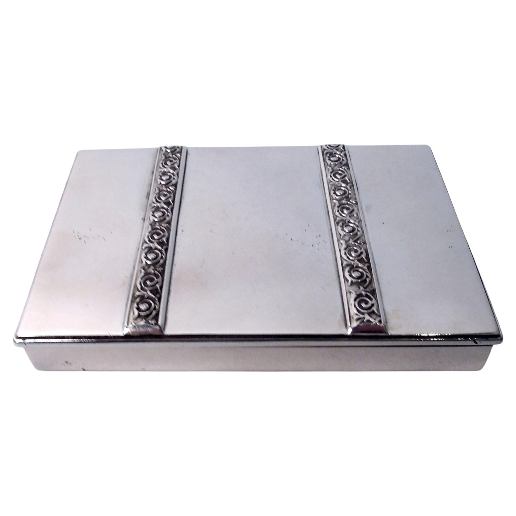 Late Imperial Russian Classical Silver Cigarette Box For Sale