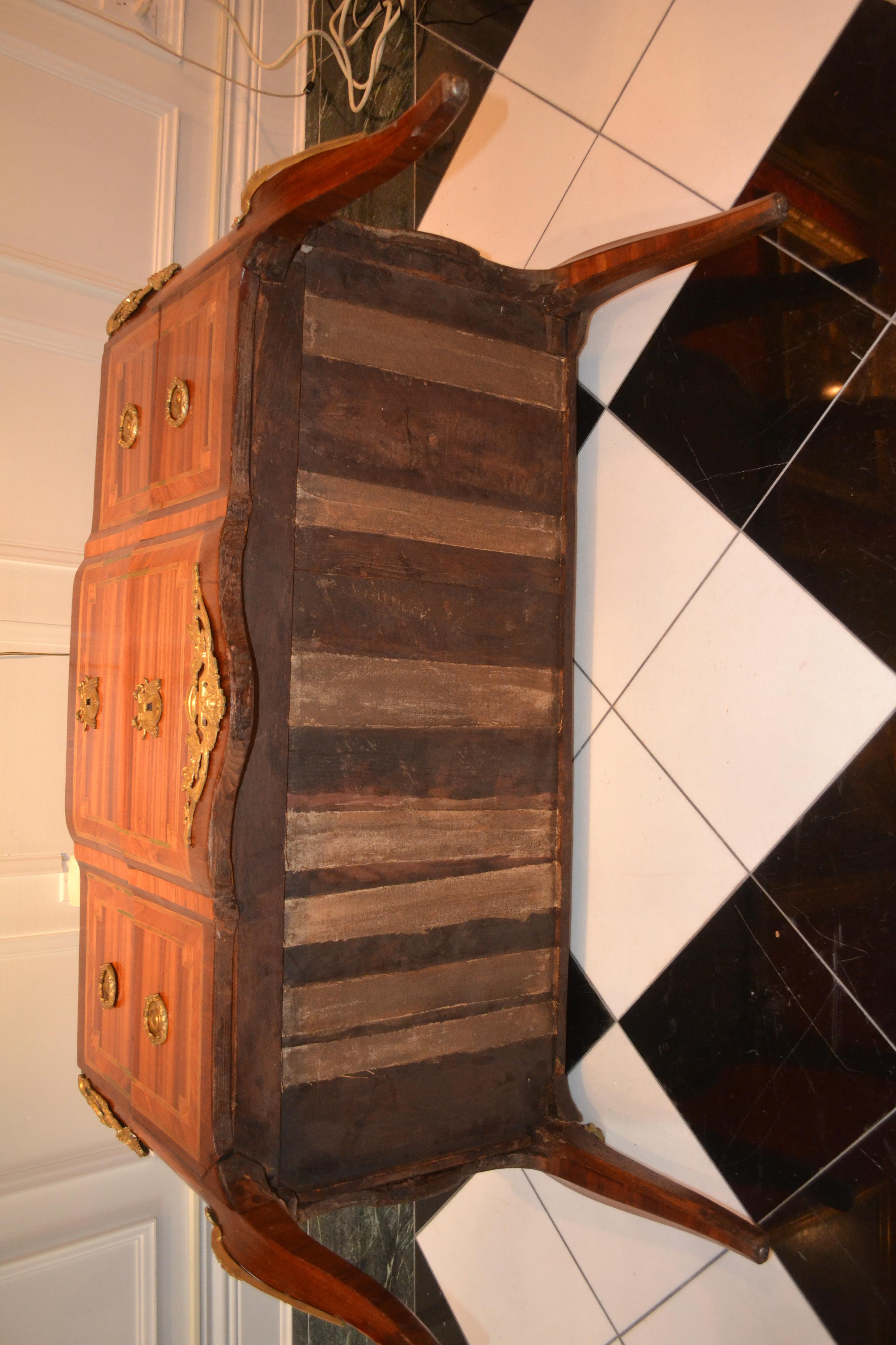 Late Louis XV Period Inlaid Commode Stamped JME and Schlichtig For Sale 1