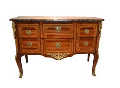 Late Louis XV Period Inlaid Commode Stamped JME and Schlichtig