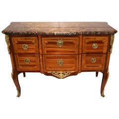 Antique Late Louis XV Period Inlaid Commode Stamped JME and Schlichtig