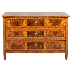 Late Louis XVI or Early Biedermeier Chest of Drawers, Walnut, circa 1800-1810