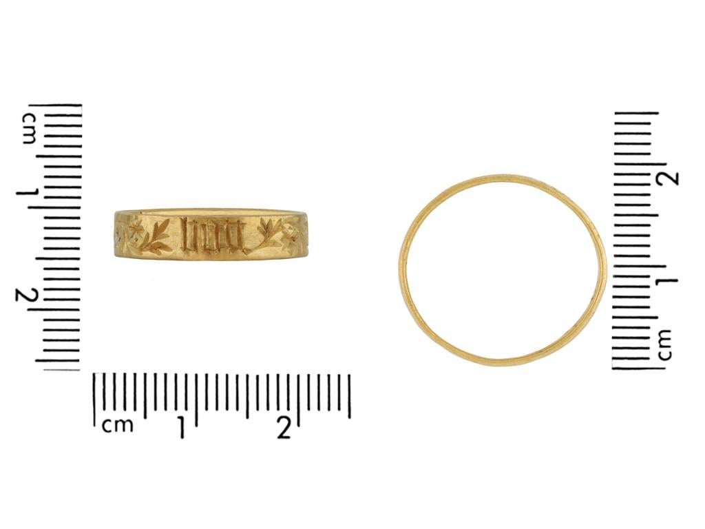 Gravierter Posy-Ring aus dem späten Mittelalter, „For Good Love“, ca. 15. Jahrhundert. im Angebot 1