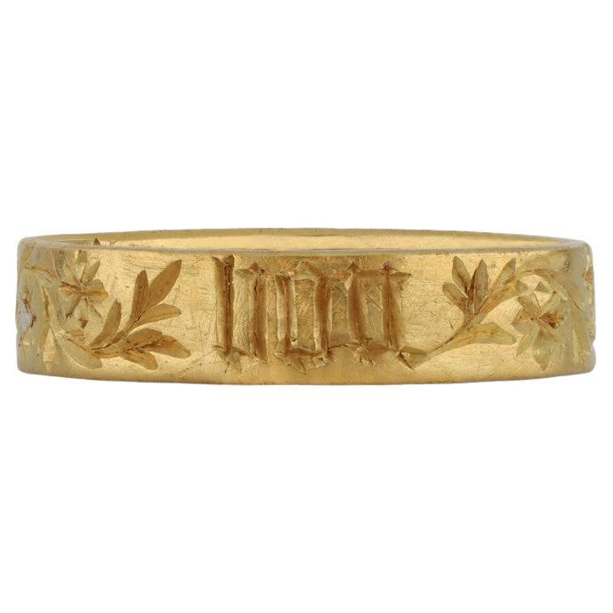 Late Medieval Engraved Posy Ring, 'For Good Love', Circa 15th Century. For Sale