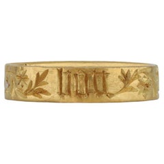 Vintage Late Medieval Engraved Posy Ring, 'For Good Love', Circa 15th Century.