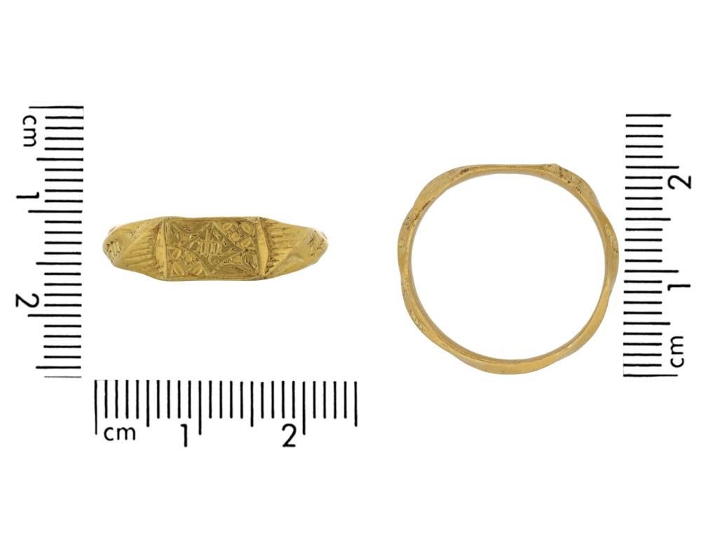 Late Medieval Iconographic Ring, circa 15th Century In Good Condition For Sale In London, GB