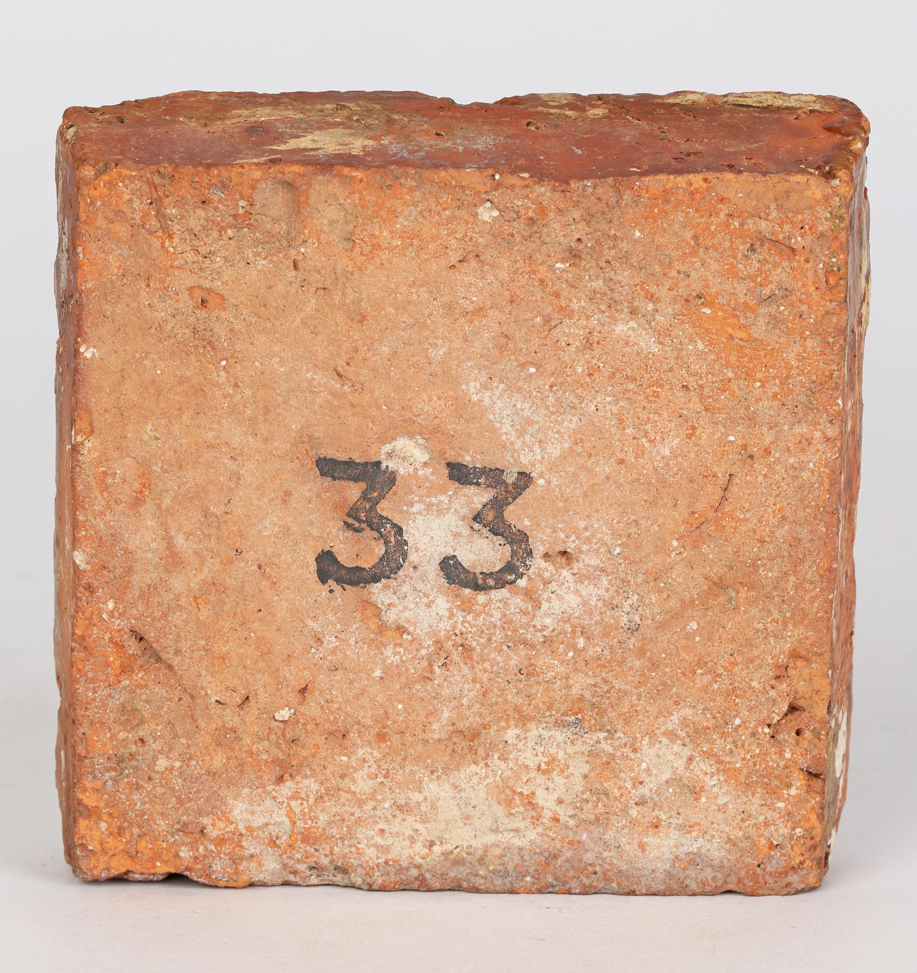 Late Medieval Terracotta Tile with Fleur De Lis Pattern 2