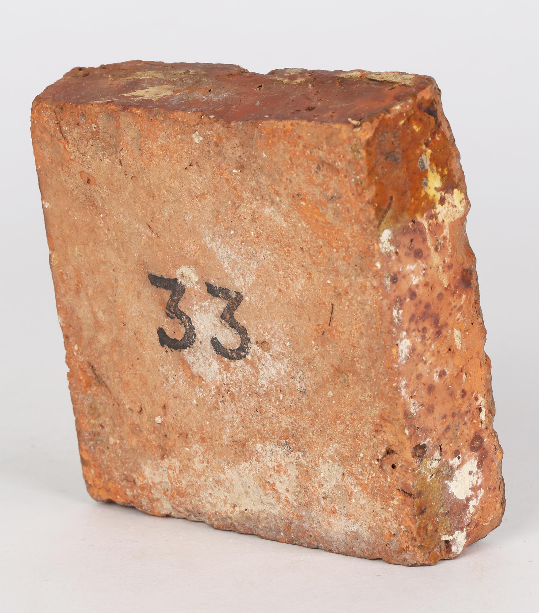 18th Century and Earlier Late Medieval Terracotta Tile with Fleur De Lis Pattern