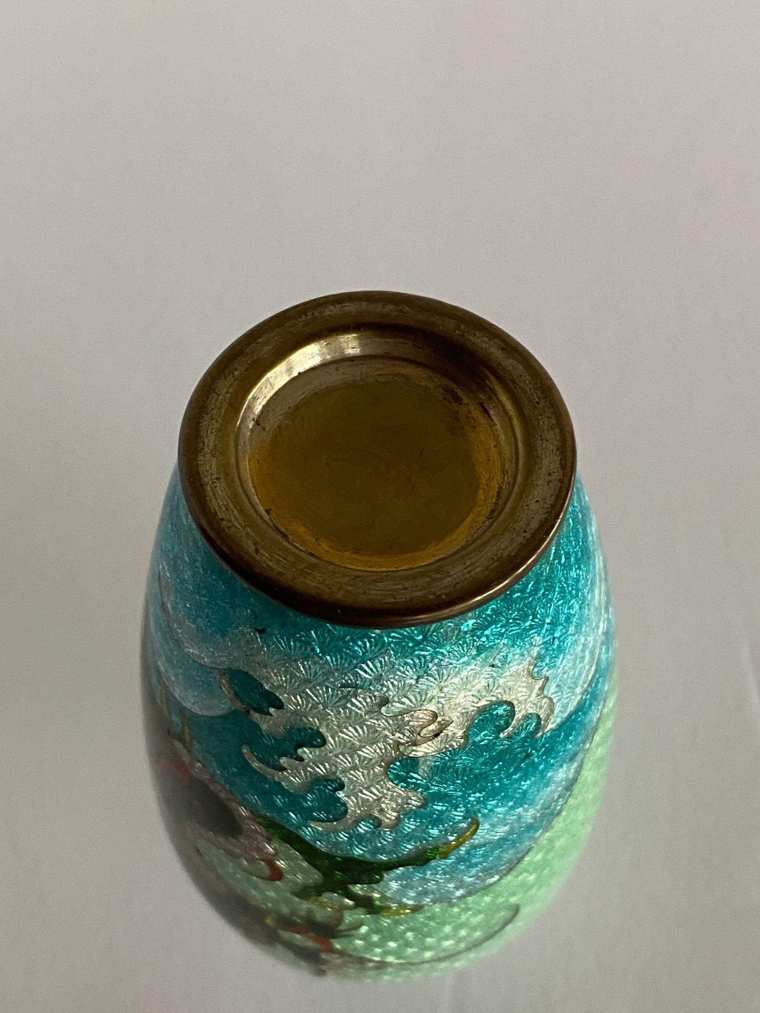 cloisonne brass vase