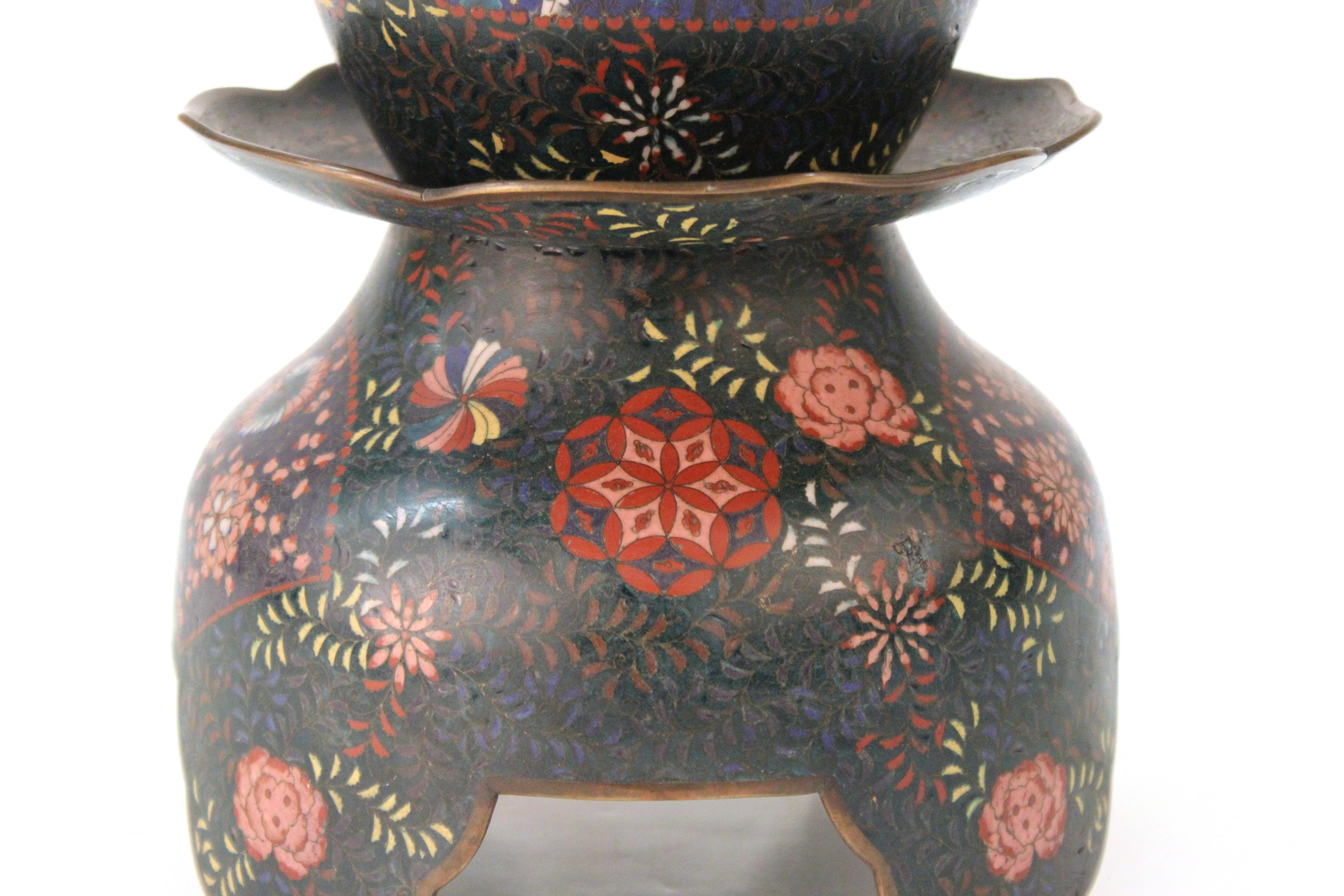 Cloisonné-Vase aus der späten Meiji-Periode im Angebot 6