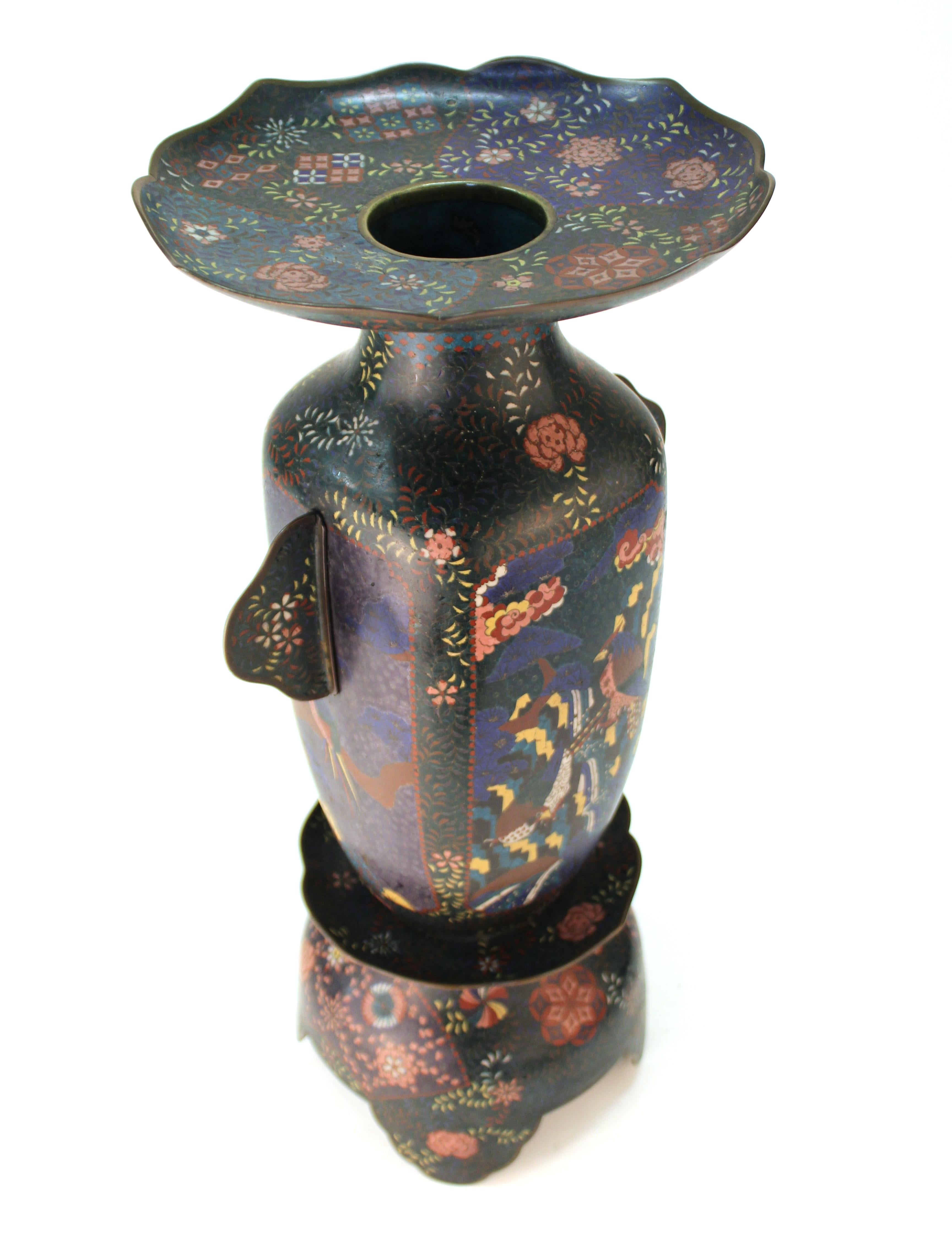 Metal Late Meiji Period Cloisonné Vase For Sale