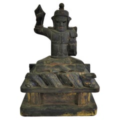 Late Meiji Period Folk Wood Carving Japanese God of War, Arts, Shrines Protector