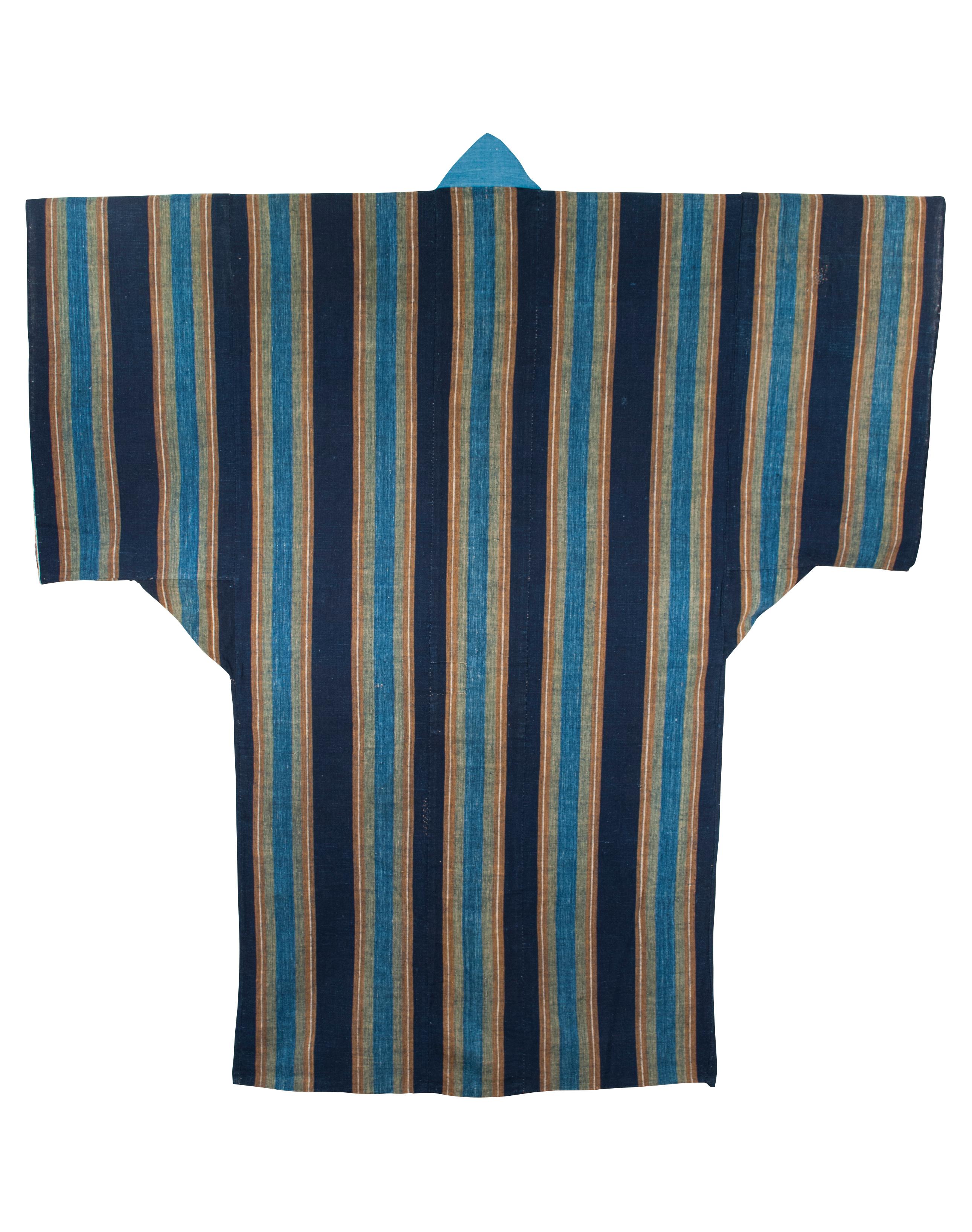 Late Meiji Period sleeping Kimono / Yogi, Japan

Yogi are a type of oversized sleeping kimono traditionally used in Japan. This kimono would have been stuffed with cotton wadding similar to a futon. The cotton and lining have been removed, leaving