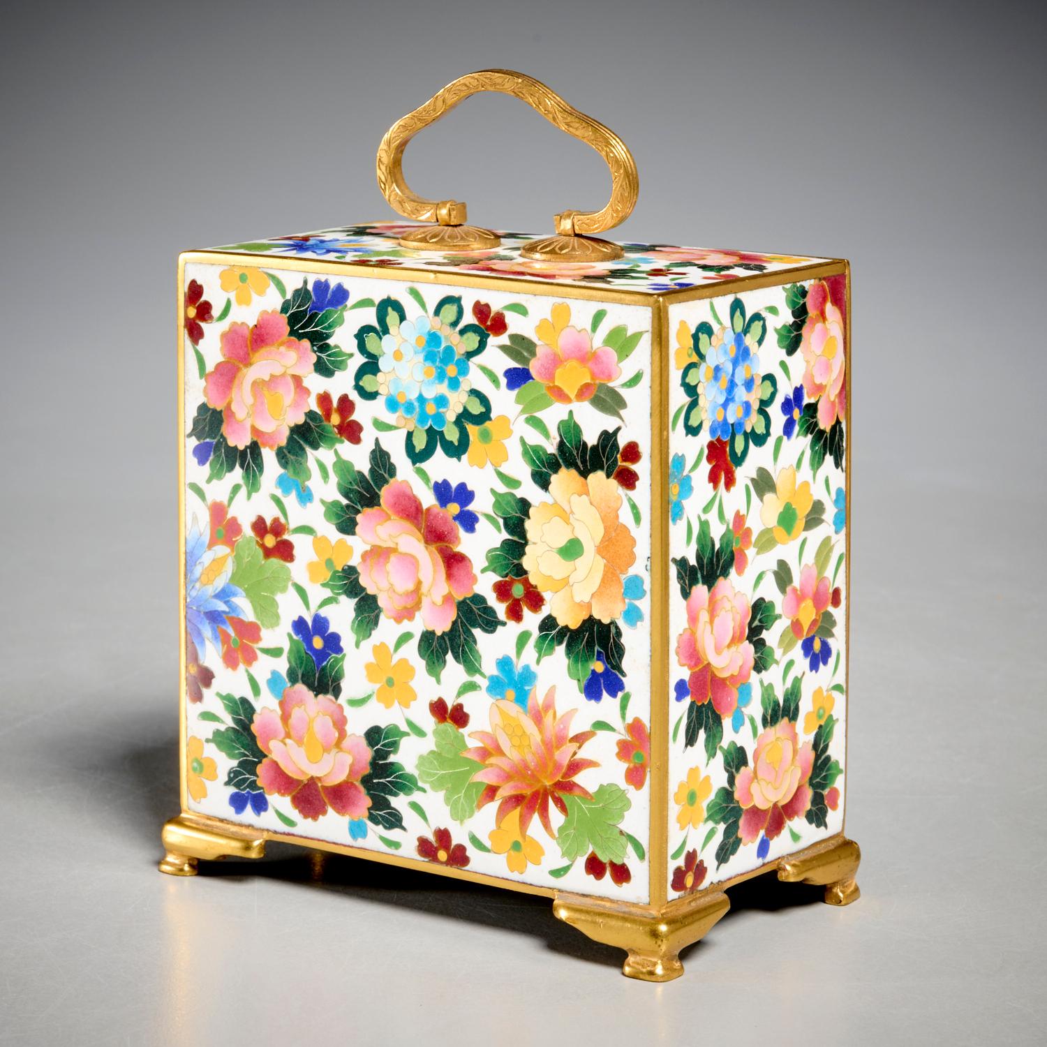 XX secolo Cassettiera a 3 cassetti in miniatura Cloisonné giapponese del tardo periodo Meji di Inaba Nanaho in vendita
