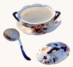 Late Meyer Sauce Tureen On Dish With Serving Spoon/ Ladle.