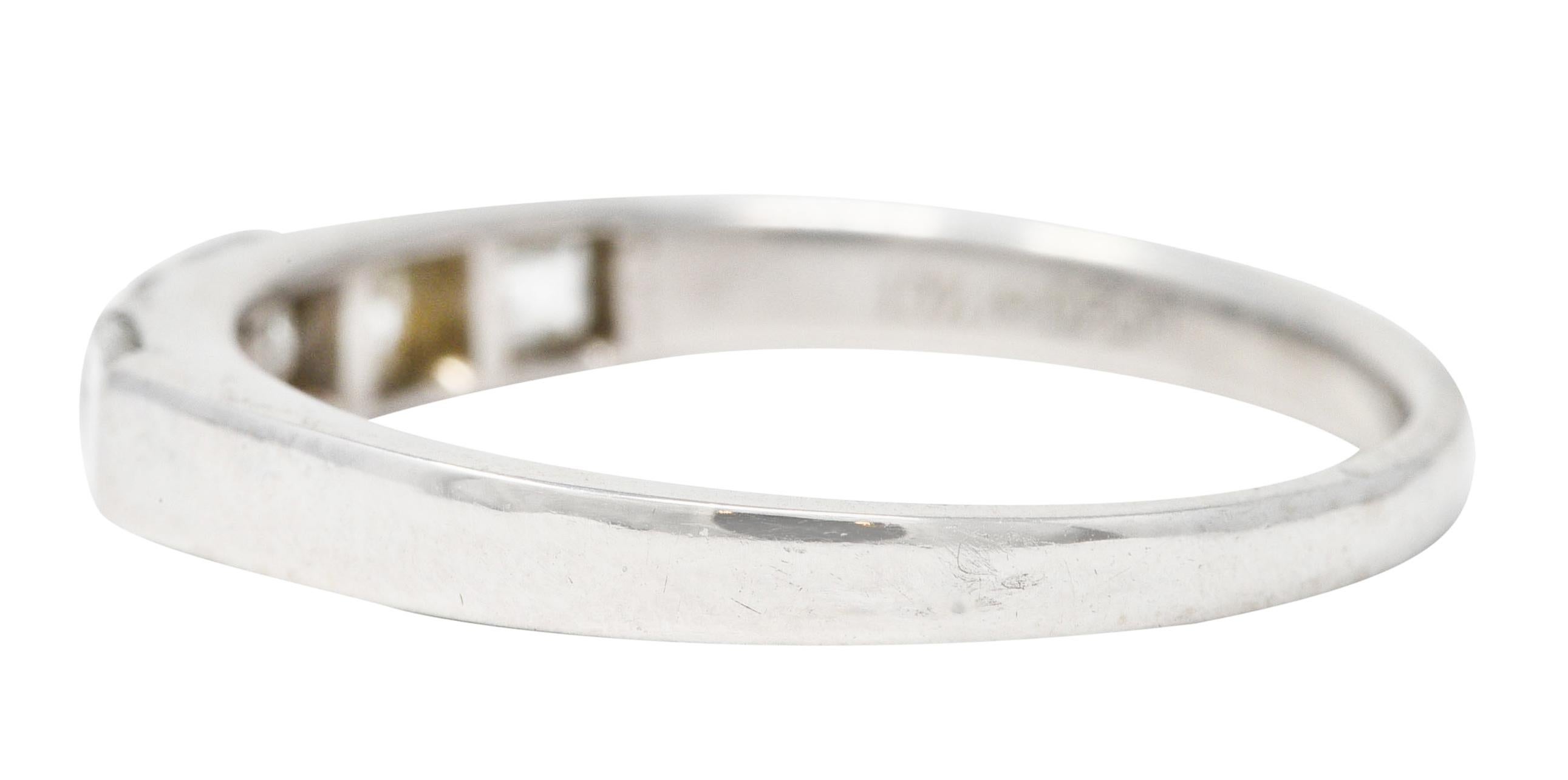Women's or Men's Late Mid-Century 0.70 Carat Diamond Platinum Band Ring