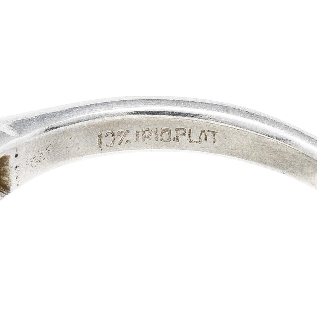 Late Mid-Century 0.70 Carat Diamond Platinum Band Ring 2
