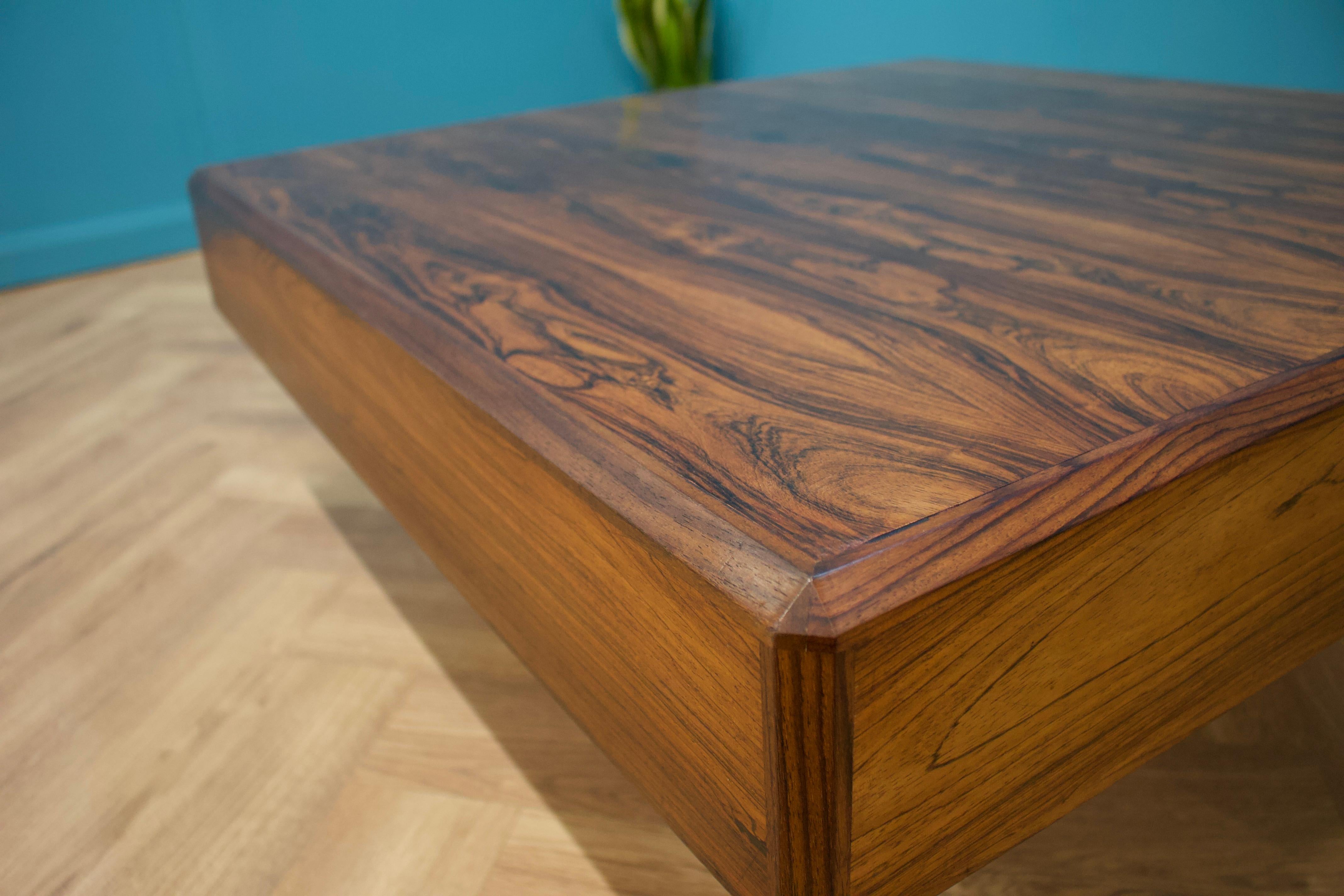 20th Century Late Mid Century Rosewood Square Coffee Table by Howard Keith for Heals, 1970s