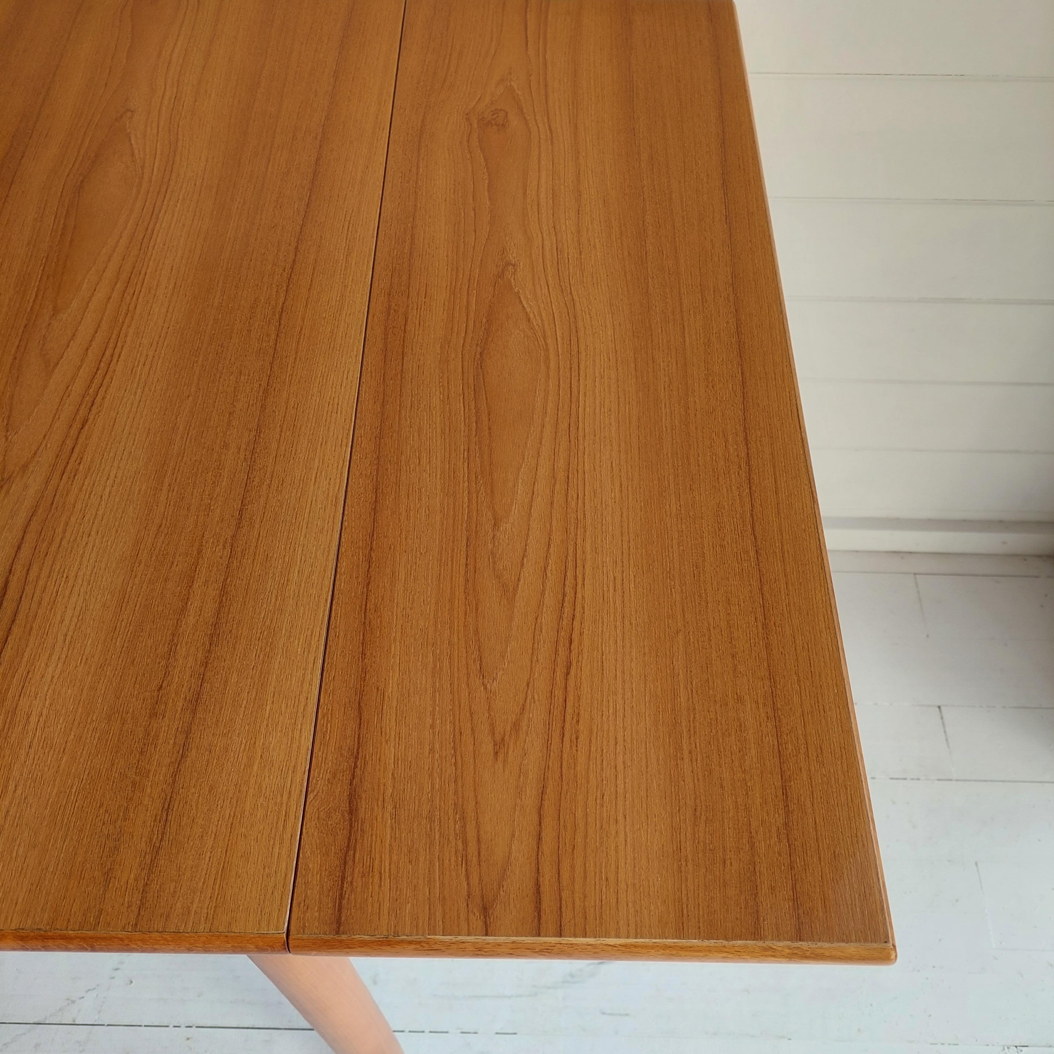 Late Mid-Century Wood Effect Laminate Drop Leaf Kitchen Dining Table 4