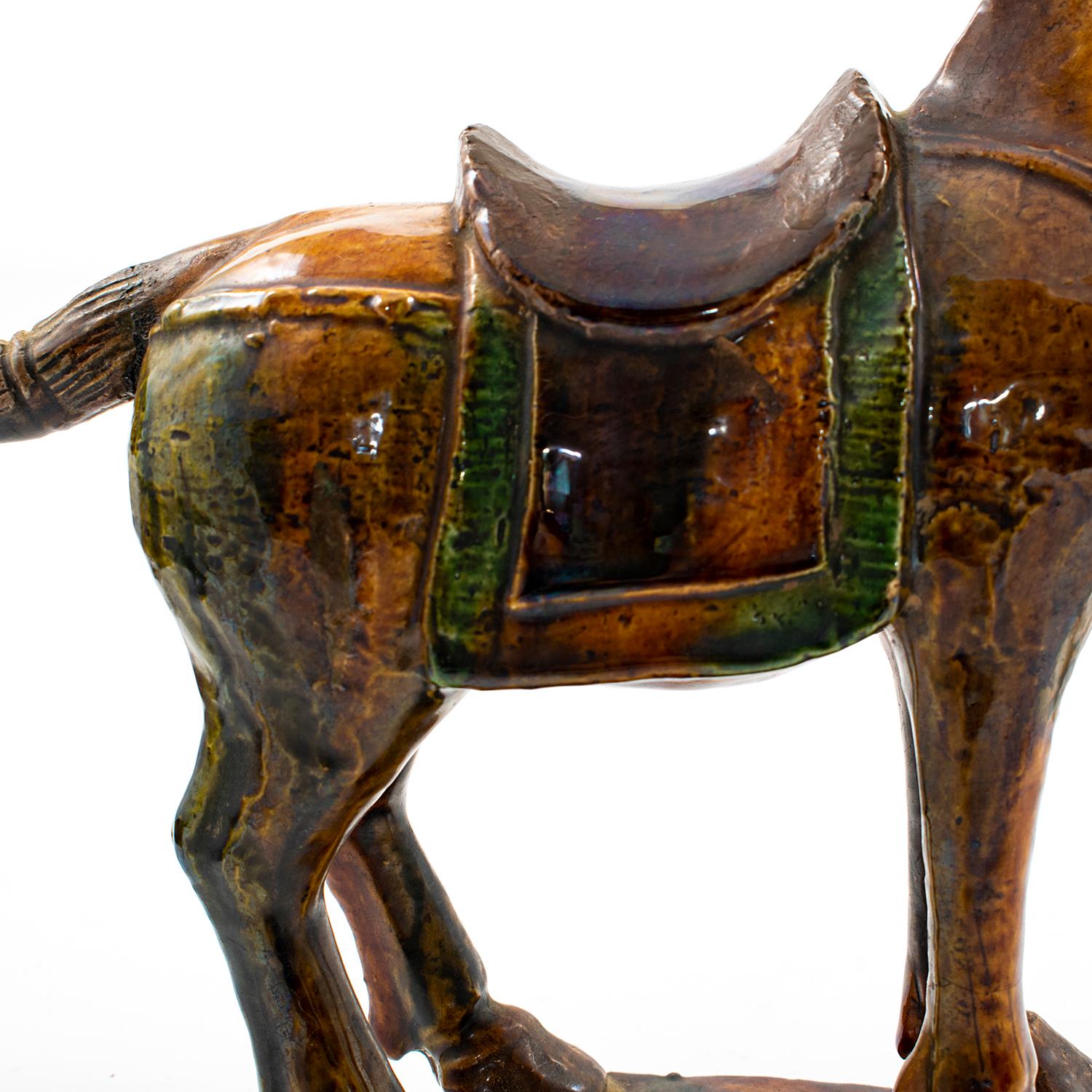 Late Ming Era Documented Glazed Pottery Horse In Good Condition For Sale In Kastrup, DK