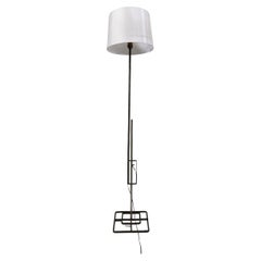 Late Mission Wrought Iron Adjustable Floor Lamp w/ Shade