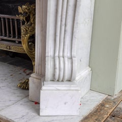 Late Nineteenth Century Belgian Carrara Marble Fireplace
