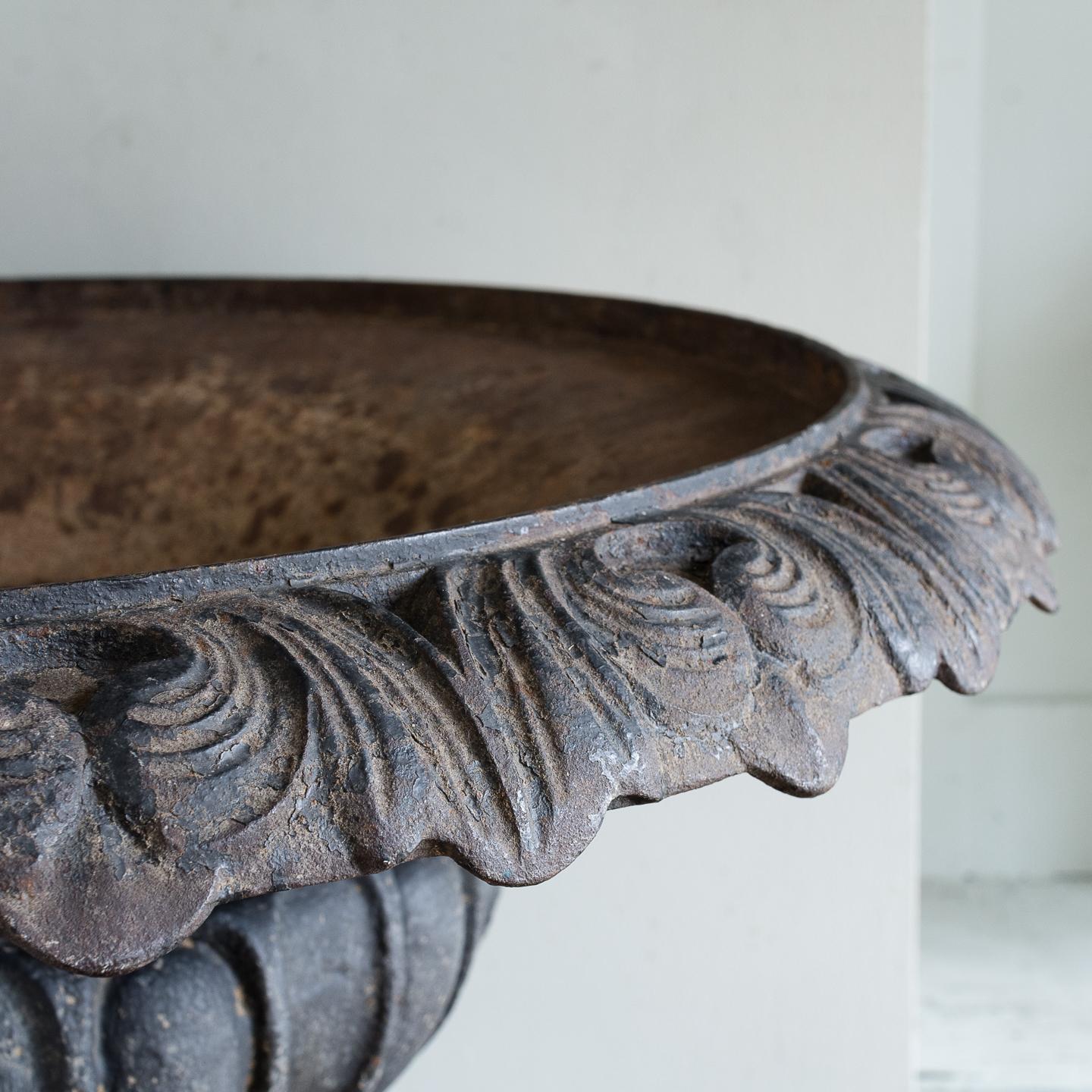 Late 19th Century French Cast Iron Tazza Urn 2