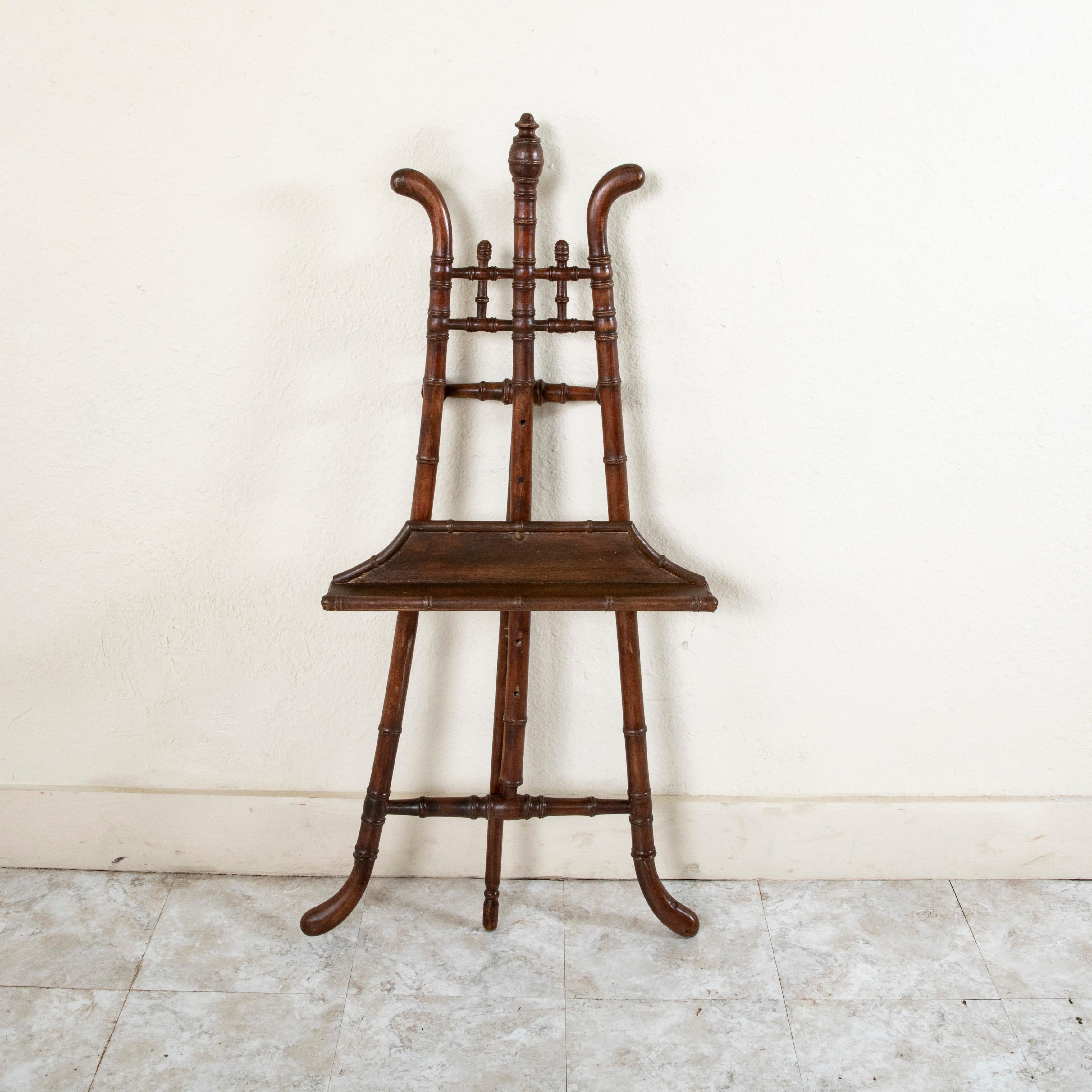 Late Nineteenth Century French Faux Bamboo Easel For Sale 12