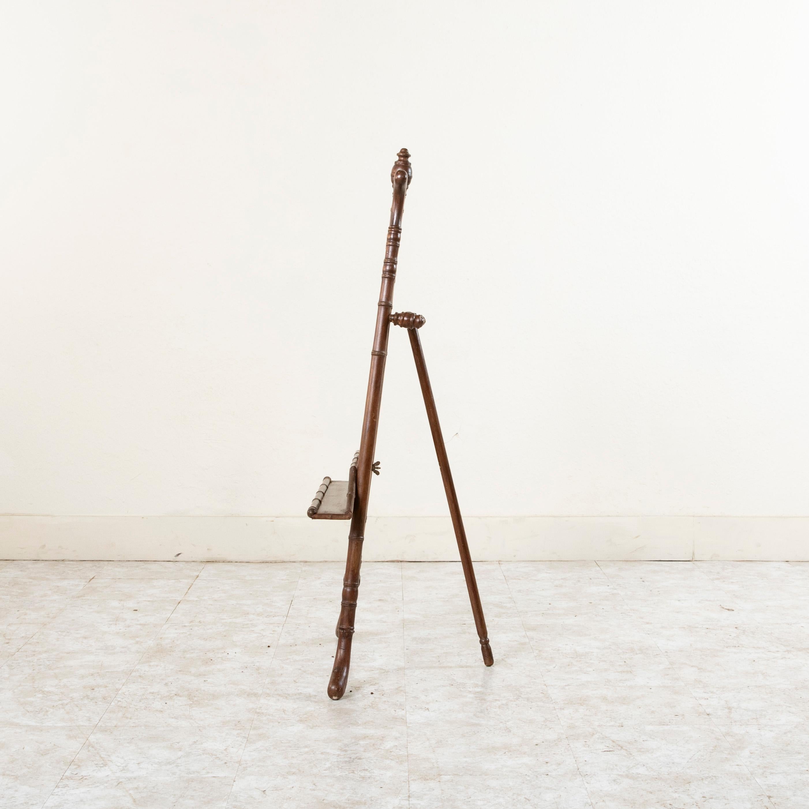 Late Nineteenth Century French Faux Bamboo Easel In Good Condition For Sale In Fayetteville, AR