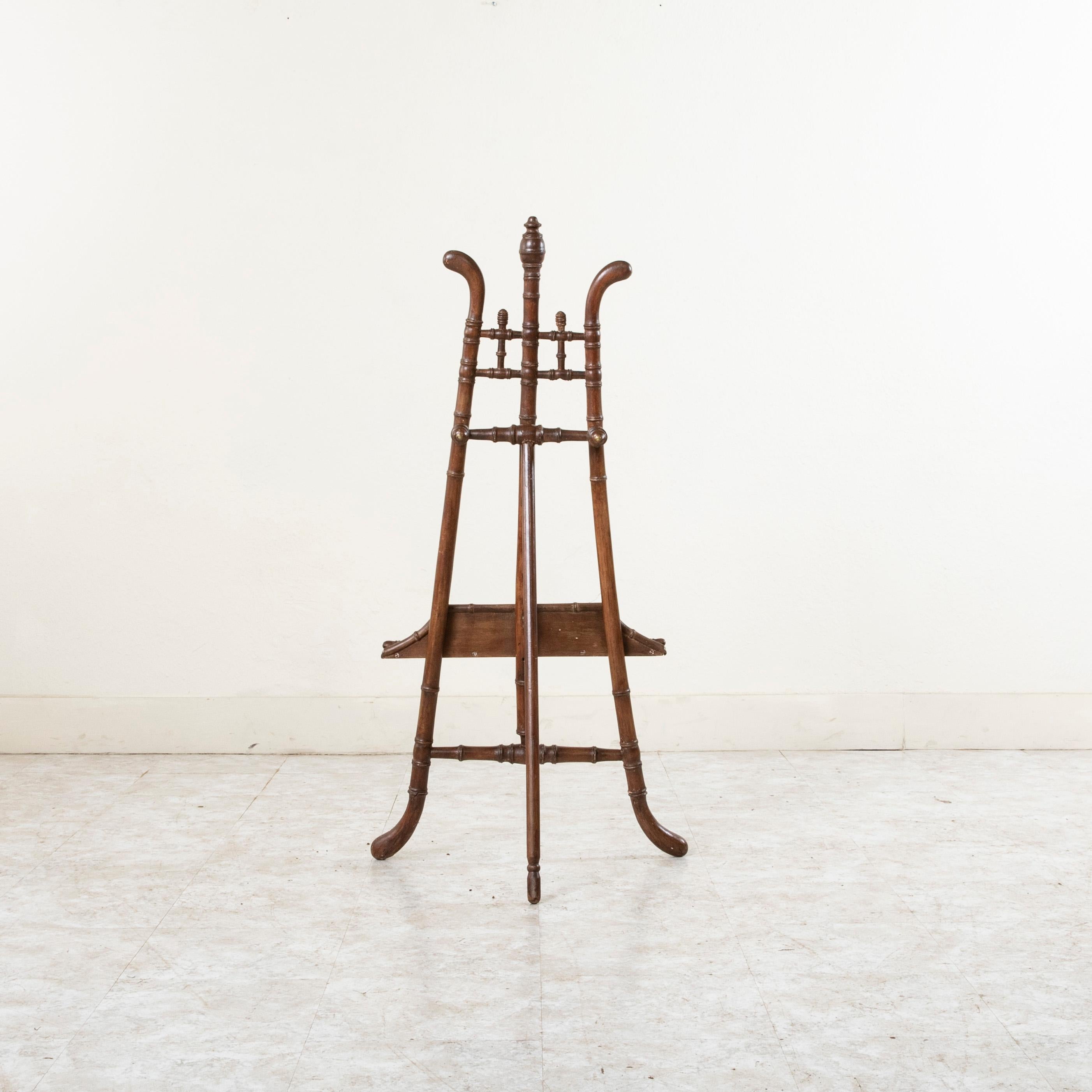 19th Century Late Nineteenth Century French Faux Bamboo Easel For Sale