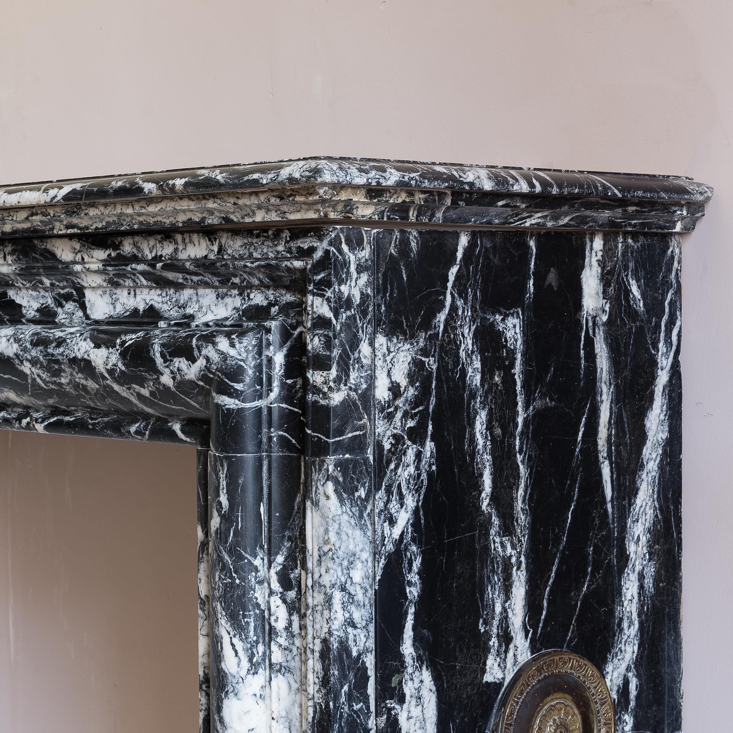 Late Nineteenth Century French Nero Marquina Fireplace 7