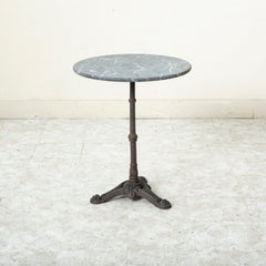 Late Nineteenth Century French Round Iron and Marble Bistro Table or Cafe Table