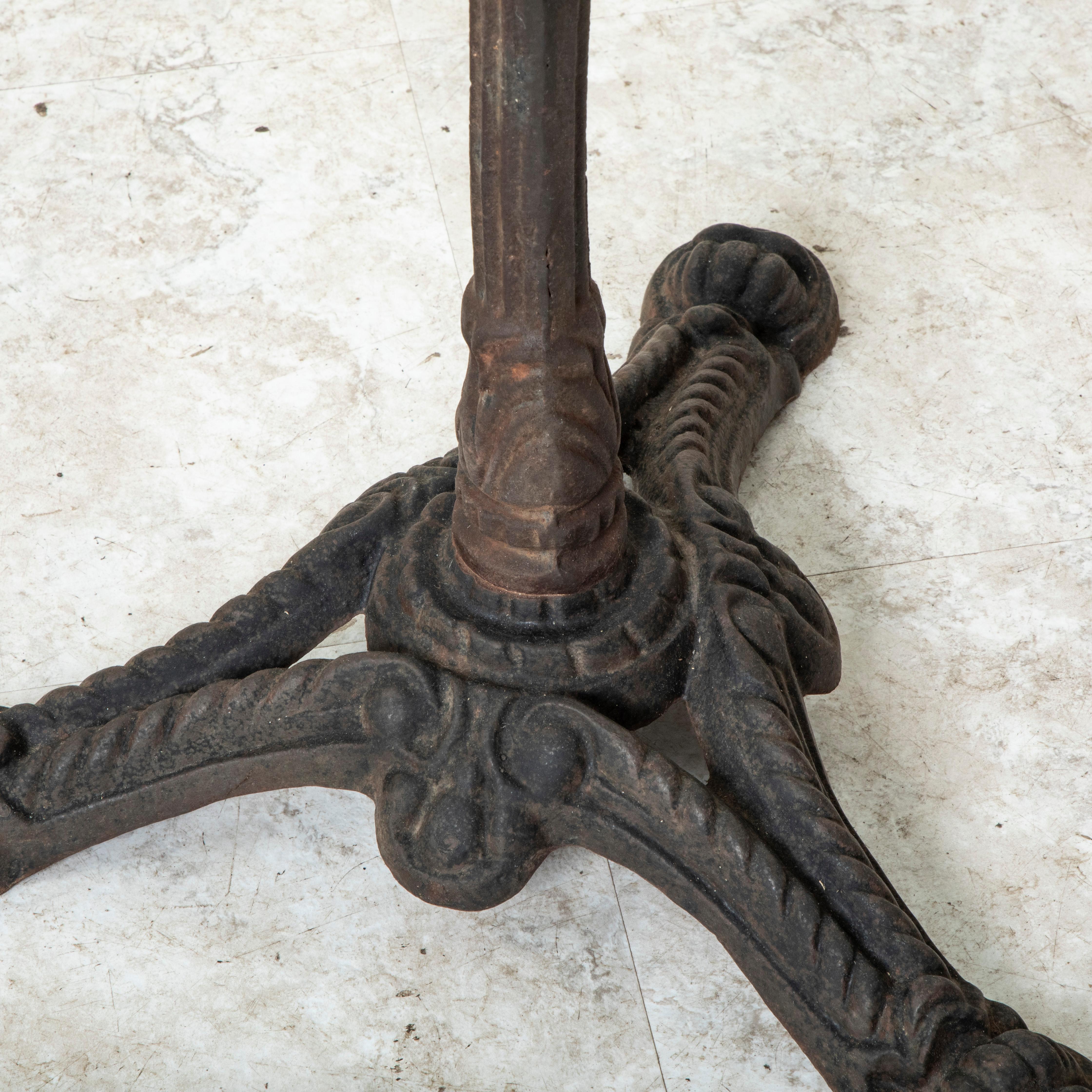 Late Nineteenth Century French Round Iron and Marble Bistro Table or Cafe Table 5