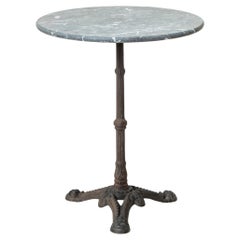 Late Nineteenth Century French Round Iron and Marble Bistro Table or Cafe Table
